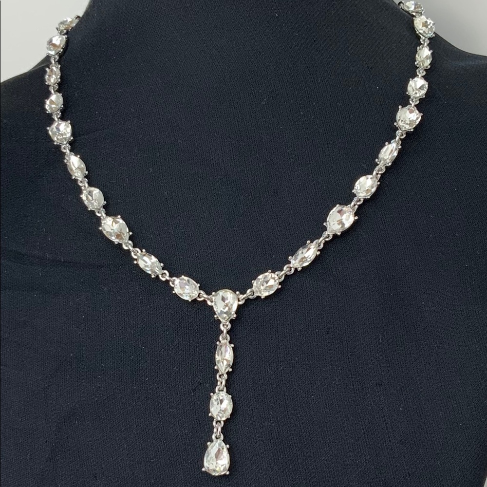 Charter Club Y Clear Crystal Necklace